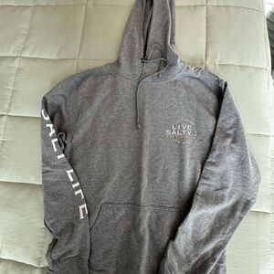 Salt Life Heather Gray Hoodie with White Logo